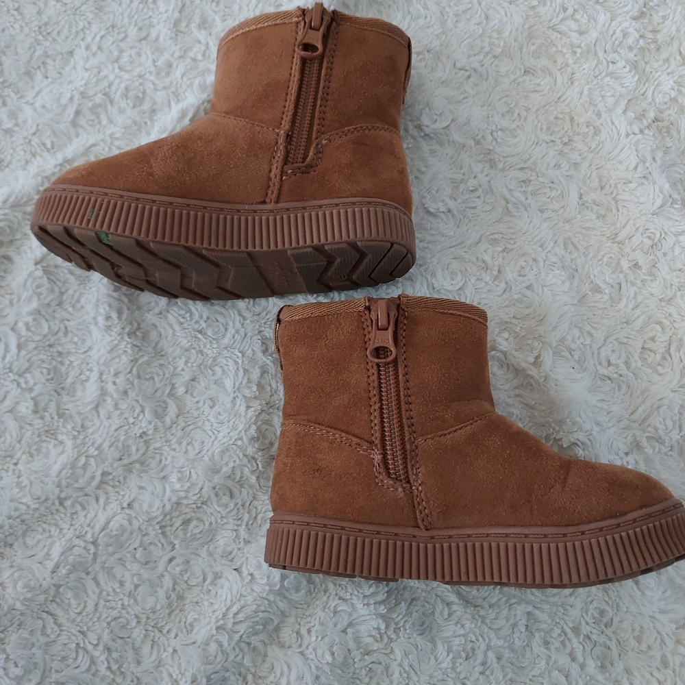 Cat & Jack Brown Suede Sherpa Kids' Ankle Boots Toddler 6 Winter Cool Weather